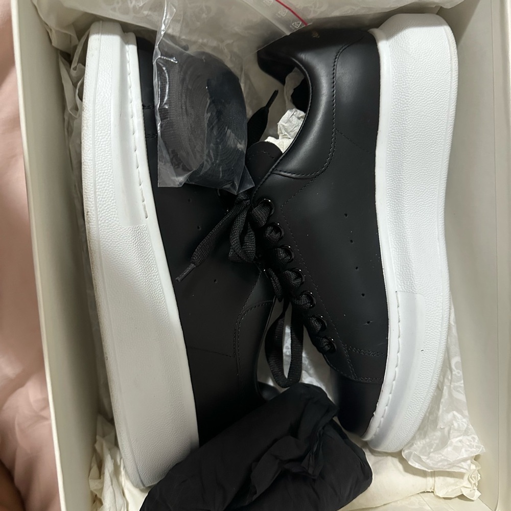 Alexander McQueen Black and White Sneakers- Size 38 used worn twice/new laces